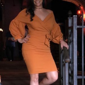 Orange dress w front bow